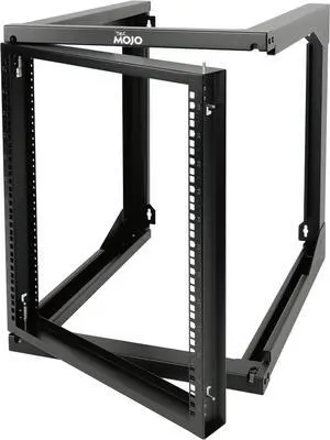 12U Wall Mount Server Rack, Open Frame Network Rack for 19" Computer/AV/Data/IT/Media Equipment, 24" Depth, 16" Apart Mounting Holes, Swing Gate, Square and Tapped Holes