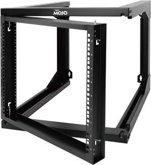 9U Rack Wall Mount with Swing Gate, 9U Server Rack for 19inch Computer/AV/Data/IT/Media Equipment, Open Frame Server Rack with 24inch Depth, Square&Tapped Holes