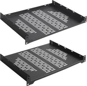 2 PCS 12 Rack Shelves for 19 inches Network Rack & Cabinets, 1U Rack Mount Shelf Vented Cantilever Tray, for Server, IT & Sound Equipment