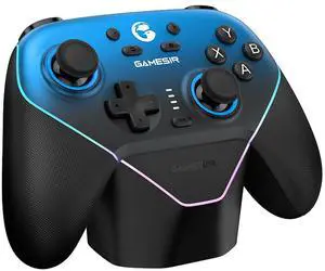 Super Nova Multiplatform Game Controller  2.4G Wireless for PC/Switch/iOS/Android  Hall Effect Joystick & Triggers, 1000Hz Polling, Magnetic Faceplate, RGB Lighning (Nightfall Blue)
