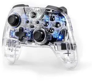 Wireless Game Controller for Tesla Model 3/Y/S/X, Multi-Device Crystal Clear Controller with 7-Colors LED Mode Special Programmed and Design For Tesla/Switch/STEAM Deck/PC(1 pc)