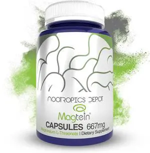 Magtein Magnesium L-Threonate Capsules | 180 Count | Mineral Supplement | Natural | Supports Mitochondrial Function | Boosts Energy and Cognitive Function