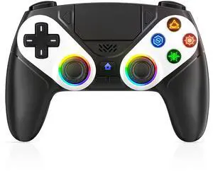 LED Wireless Controller for PS5, Compatible with PS5 Pro/Slim/PC, Dual Vibration, Marco/Turbo Function, 3.5mm Audio Jack, 6-Axis Motion Contro Gamepad with Speaker