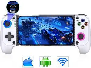 for iPhone Game Controller Compatible with iPhone 16/15 & Android, Mobile Gaming Controller with Hall Joysticks,Phone Case Support,Wireless Phone Controller for Xbox Game Pass,Steam Link & More, White