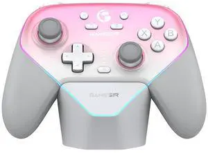 Super Nova Wireless Gaming Controller for PC/Switch/Switch 2/iOS/Android, 1000Hz Polling Rate, Hall Effect Stick & Trigger, Rubberized Grips, RGB Lighting, 1000mAh - Pink