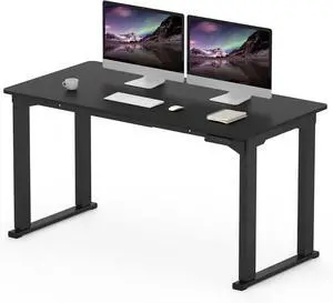 4-Leg Standing Desk, Electric Height Adjustable Desk with Memory Presets for Home Office, Stand up Desk Computer Workstation, 55x28 Inches Black
