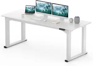 4-Leg Standing Desk, Electric Height Adjustable Desk with Memory Presets for Home Office, Stand up Desk Computer Workstation, 78x32 Inches White