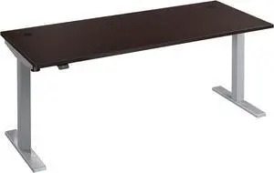 72-inch Electric Height Adjustable Standing Desk, Ergonomic Sit-Stand Computer Table for Home and Professional Office, Move 40 Series, Mocha Cherry with Metallic Gray Base