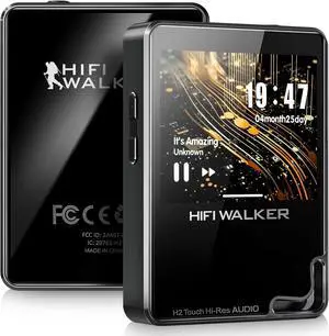 H2 Touch Hi-Res MP3 Player 128GB, Portable Music Players with 2.4" Touchscreen, Digital Lossless DAP Audio Flac Player ESS ES9218 DAC, Bluetooth 5.2 aptX HD, 512GB Expandable, Line Out, 10H Playback