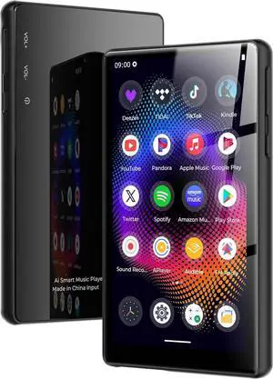 128GB MP3 Player with Bluetooth and WiFiMusic Video Player with Spotify Pandora,Amazon Music, 5" Touch Screen Android MP4 MP3 Player for Kids with Audible, YouTube, Spotify Kids,up to 256GB (Black)
