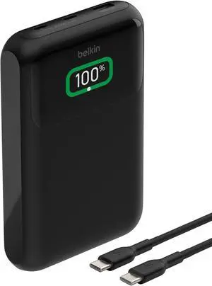 Portable Charger, 3-Port Laptop Power Bank 20000 mAh - USB-C & USB-A Ports, 65W iPhone Charger Fast Charging - MacBook, Apple iPhone 16, iPad, Samsung Galaxy S25, Nintendo Switch 2, etc - Black