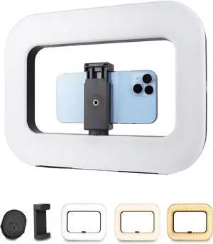 Smartphone Video Rig with Light, Handheld  Selfie Light Kit, LED Mobile Video Stabilizer with Built-in 8000mAh Battery for Camera, Smartphone, YouTube, TikTok Video Recording, Makeup