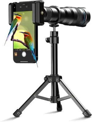 36X Telephoto Lens for Smartphones | Universal Clip Phone Camera Lens with HD Magnification, Compatible with iPhone Samsung Huawei Android | Photography Accessories Kit