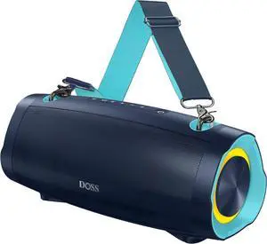 Extreme Boom Pro D100 Bluetooth Speaker with 140W Peak, 70W Bold Sound, Extra Bass, 24H Playtime, Beat-Sync Lights, Built-in Battery Sha, IPX6 Waterproof, Portable Strap for Outdoor-Blue