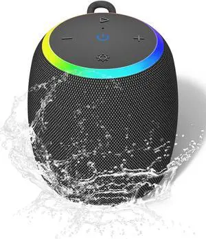 Bluetooth Speaker, Portable Wireless Bluetooth 5.3, 15W Clear Bass, IPX6 Waterproof, LED Lights, AUX/TF/USB, Dual TWS Pai, 12H Playtime, Small Speakers for Home Outdoor Beach, Ideal Gift
