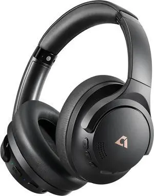 Y8+ Noise Cancelling Headphones Bluetooth, Wireless LDAC Hi-Res Audio, Custom EQ via App, 75H Playtime, Comfort Fit, Over Ear Headphones Foldable for Airplane Travel Home Office Black