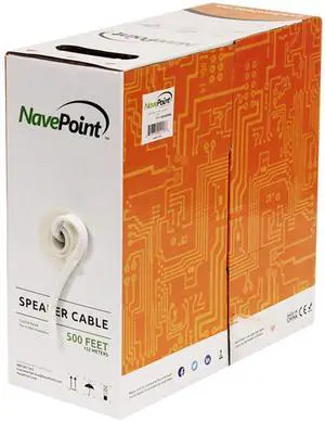 500ft in Wall Audio Speaker Cable Wire CL2 16/2 AWG Gauge 2 Conductor Bulk White