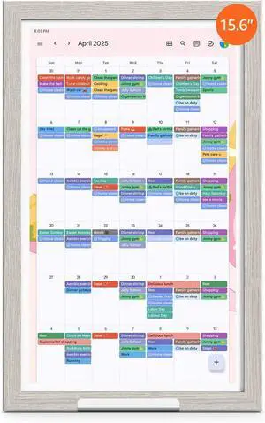Digital Calendar: Electronic Calendar, Smart Touchscreen Interactive Display for Chore Chart, Family Schedules Planner, Supports All Apps via Google Play (Gray, 15.6-inch)