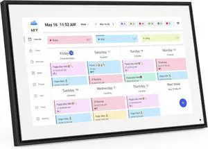 Digital Calendar, 15.6inch Smart WiFi Digital Calendar&Chore Chart, 1920 * 1080 IPS Touch Screen HD Display for Family Schedules, Wall-Mounted, Share Moments Instantly from Anywhere
