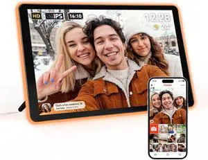Neon Light Digital Picture Frame - 10.1" HD Display | AI Color-Changing LED Strip Digital Photo Frame | Quick Share Photos/Videos, Easy Setup in Frameo App | Best Digital Frame for Gifting