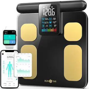Scale for Body Weight and Fat Percentage, 8 Electrodes High Precision Digital Scale for BMI 20 Body Composition Measurement, Bathroom Smart Scales with Large Color Display FSA or HSA Eligible