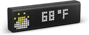 TIME Wi-Fi Clock for Smart Home - Social Media Counter - Cinema Lightbox - Digital Alarm Clock with Weather - Retro Pixel Art Bluetooth Speaker with 37x8 LED Display