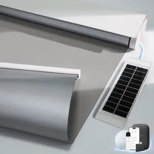 Motorized Blinds with Remote, Smart Blinds with Solar Panel, Thermal Blackout Electric Blinds, Automatic Blinds for Windows Compatible with Alexa, Grey-35"x72"