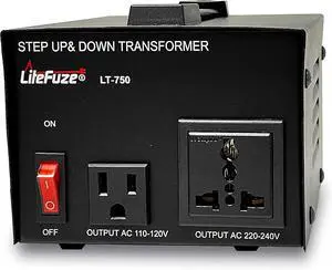 750 Watt Voltage Converter Transformer Step Up/Down - 110v to 220v / 220v to 110v Power Converter - Fully Grounded Cord - Universal Socket, CE Certified [5-Years Warranty] (LT-750)
