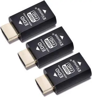 Hdmi Edid Emulator Passthrough Eliminated Emulator Adapter 3rd Generrtion Work with Mac Thunderbolt to HDMI Switches/Extender/AV Receiver/Video Splitters -1920X1080@59hz-3k