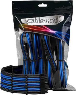 Pro ModMesh Sleeved 12VHPWR StealthSense Cable Extension Kit (Black + Blue, 16-pin to Triple 8-pin)