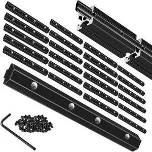 24pcs 4040 Staight Connector Corner Bracket Joint Plate 4040 Hardware T-Slotted Accessories V-Slot with Screws for 4040 Aluminum Profile 3D Printer Accessories Black