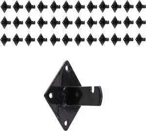 36-k Black Gridwall Panel Mount Brackets  Heavy-Duty Wall Brackets for Gridwall, Slatgrid, or Trellis Panel Mounting  Durable Display Hardware for Store or Garage