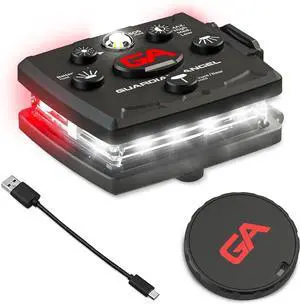 Micro Series Safety Lights, (All White Front & Red Rear) | Rechargeable, Magnetic Hands-Free Wearable LED Flashlight for Dog Walking, Cycling, Hiking, Camping Fishing  White/Red -