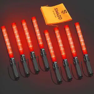8 k Traffic Wand, 21 Inch Safety Traffic Control Wand with 3 Flashing Modes, Traffic Safety Signal Baton with Side Clip for Air Marshalling, Car Directing, Parking Guides