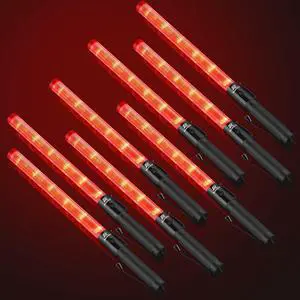 8 k Traffic Wand, 21 Inch Led Traffic Control Baton, Safety Light Wands with 2 Flashing Modes, Air Marshaling Signal Wand with Side Clip for Airport, Parking, Car Directing