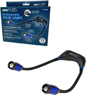 NT-6633 Heavy Duty Rechargeable Neck Light with Magnetic Base, IPX4, 2000mAh Battery, LED Mechanic Neck Light Hands Free, Flexible Around The Neck Flashlight, Neck Work Light Rechargeable