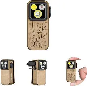 Oclip Pro EDC Flashlight Clip-on Light, Rechargeable 500 Lumens with Three Lighting Solutions Type-C Charging, Magnetic Flash Lights for Outdoor or Indoor Use(Ancient Script)