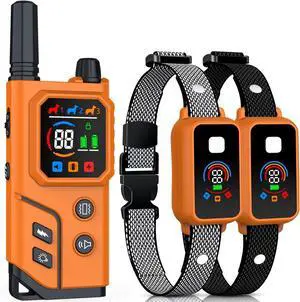 Dog Shock Collar 2 Dogs,4000FT with Flash Light for Night Walks, Dog Training Collar with Remote Control, E Collar with Adjustable Pitch Beep,Vibration and Shock,Rechargeable Waterproof Shock Collar