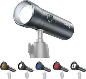 RGB LED Pgraphy Flashlight, 7500mAh Aluminum Alloy Patterned Ambient Light, 4 Color Fill Light with 20 Patterned Light Filters, Perfect for P, Content Creation Accessorie RF10C 4634