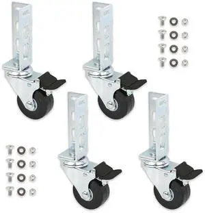 4pc - Storage Rack Caster Wheels (Adapts to Boltless Self Locking Shelving Racks) (3" (1500 lb. Max Total Capacity)) 4pc - Storage Rack Caster Wheels (Adapts to Boltless Self Locking Shelving Racks) (3" (1500 lb. Max Total Capacity))