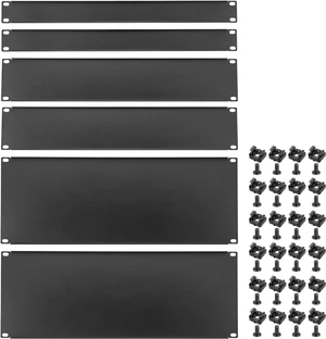 6-Pack 19-Inch Metal Rack Mount Blank Panels (1U, 2U, 4U) Filler Panel Spacer Kit for Server Rack Cabinet, Black 6-Pack 19-Inch Metal Rack Mount Blank Panels (1U, 2U, 4U) Filler Panel Spacer Kit for Server Rack Cabinet, Black