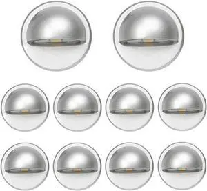 k of 10 Low Voltage LED Deck Light Kit 1.38 Waterproof Outdoor Step Stairs Garden Yard Patio Landscape Decor Lighting Cold White Lamp