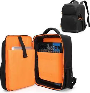 DJ Mixer Case Compatible with  Q1202USB /  ProFX8v2 / Yamaha MG10XU / TC-Helicon GoXLR and More Mixers, Audio Mixer Bag Backk with Multi-Pockets for Equipment (Pt Dgn)
