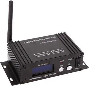 DMX 512 Controller 2.4G Wireless Transmitter Receiver LCD Display Power Adjustable Repeater Lighting Dimmer Controller for Disco DJ Py Light