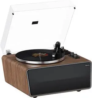 All in One Vinyl Record Player,Bluetooth Turntable Built in 4 Stereo Sers Phono Preamp,High Fidelity Turntables for Vinyl Records with Magnetic Cridge AT-3600L MM,Belt Drive 2-Speed,33/45 RPM