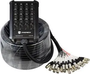 16-Channel Low Profile XLR Send Circuit Board Snake Cables, XLR Splitter Cable for Live, Recording, Stage, Studio, 100 Feet Long