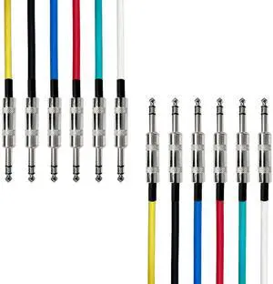 AxcessAbles 1/4" Balanced TRS Audio Cables - 10ft | Multi-Color Quer Inch Balanced Cables | TRS Ser Patch Cables | 1/4" TRS to TRS 10ft Snake Cords (10ft - 6 k)