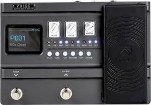FX100 Guitar Multi-effects Pedal with 55 Amp Models 151 Built-in Effects 80' Looper 40 Drum Machine 10 3rd Py IR Slots Headphone OTG for Home Practice Performance Live Streaming