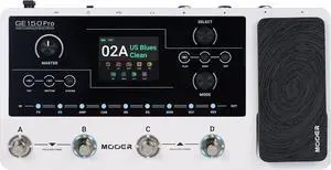 GE150 Pro Guitar Amp Modelling Multi Effects, Reverb, Delay, Looper Drum with 4 Footswiches, Expression Pedal, USB OTG Live Recording, MNRS GNR and GIR Loader