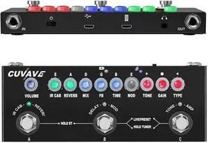 Multi Effects Guitar Pedal,Cube Baby Guitar Multi Effects Pedal Delay Chorus Phaser Reverb Effect Pedal
